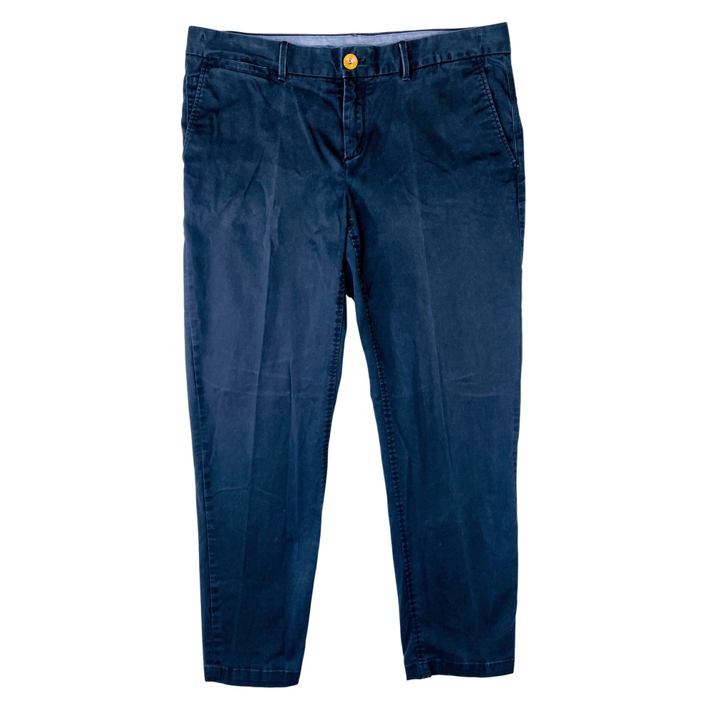 Banana Republic Navy Blue Stretch Chino Pants Womens Size 14 Tapered Leg Chinos